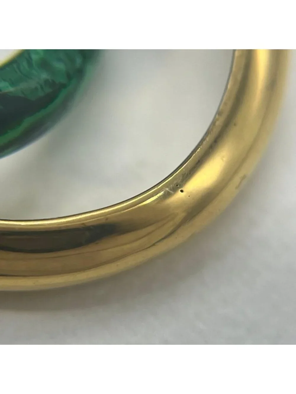 Bottega Veneta Interlocking Double Ring Malachite